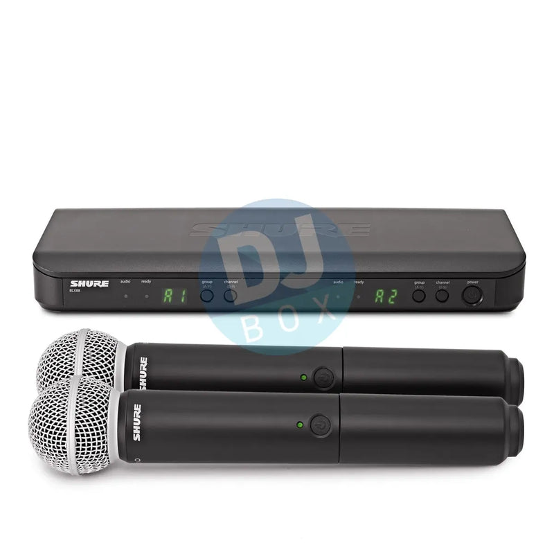Shure BLX288/SM58 Wireless Dual Vocal System with two SM58 at DJbox.ie DJ Shop